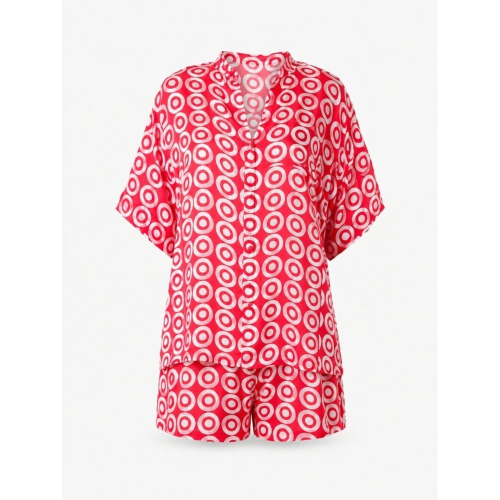 SUPER RARE Vintage All Over Target Print Silk Employee Pajamas